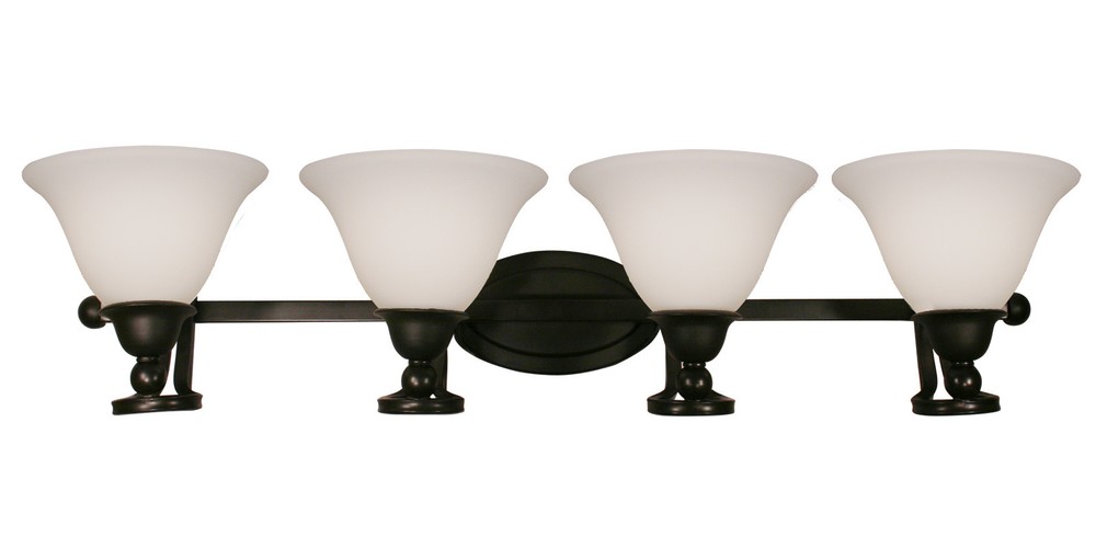 Bronze With White Feather Glass 4 Light Bath Orig $471