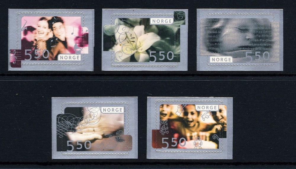NORWAY . 2003 Special Occasions Self Adhesive (1377-81) . Mint Never Hinged
