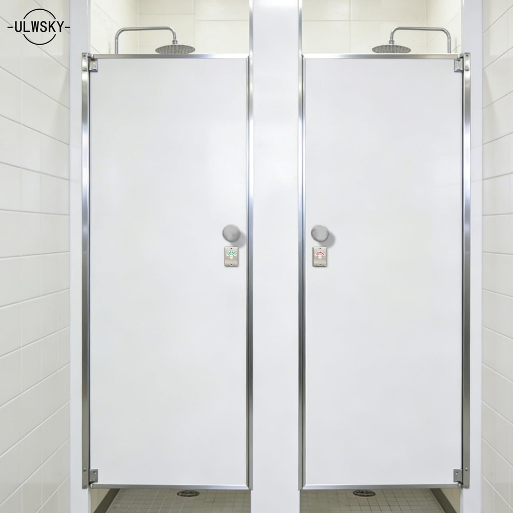 Silver Latch Indicator Bathroom Stall Door Privacy Partition Lock Occupancy