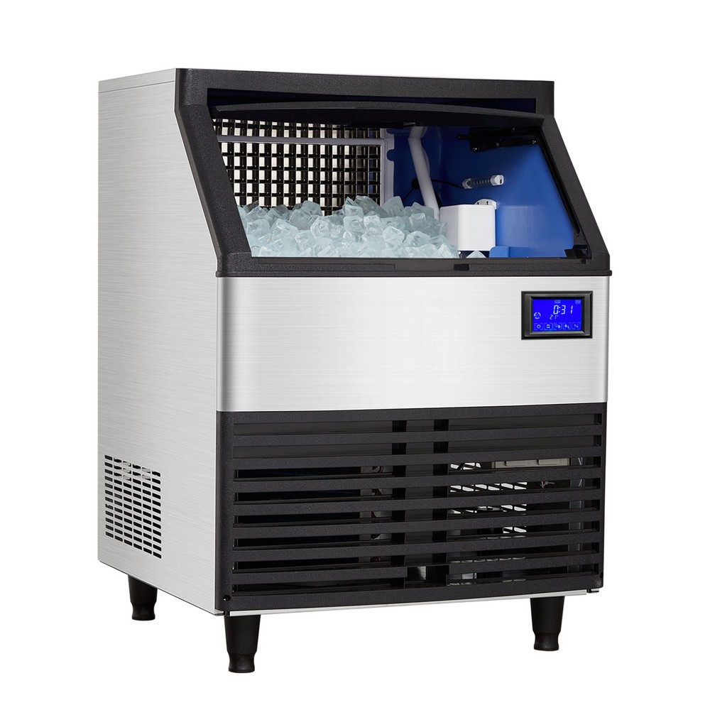 Commercial Ice Maker, Ice Maker Machine with 99lbs Storage Bin 176lbs/24 Hours