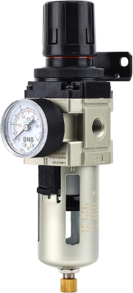 Compact 1/4'' NPT Air Filter Regulator - Efficient Pressure Control & Filtration