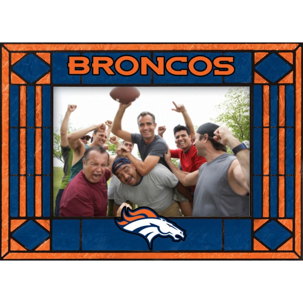 Denver Broncos Art Glass Horizontal Frame