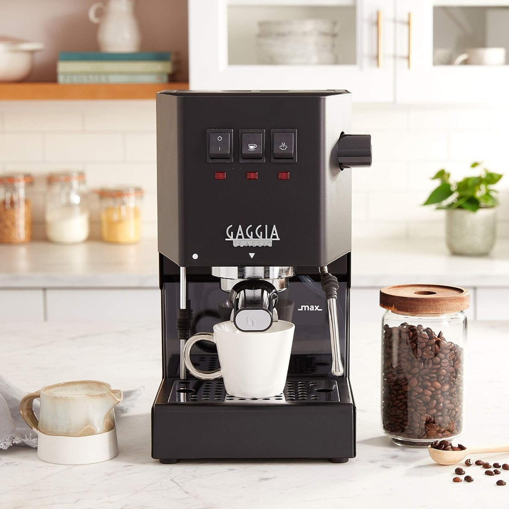 Classic Evo Pro Espresso Machine - Thunder Black, Sleek & Compact Design
