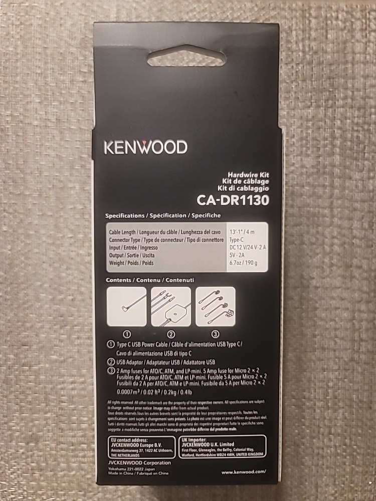 Kenwood CA-DR1130 Hardwire Kit