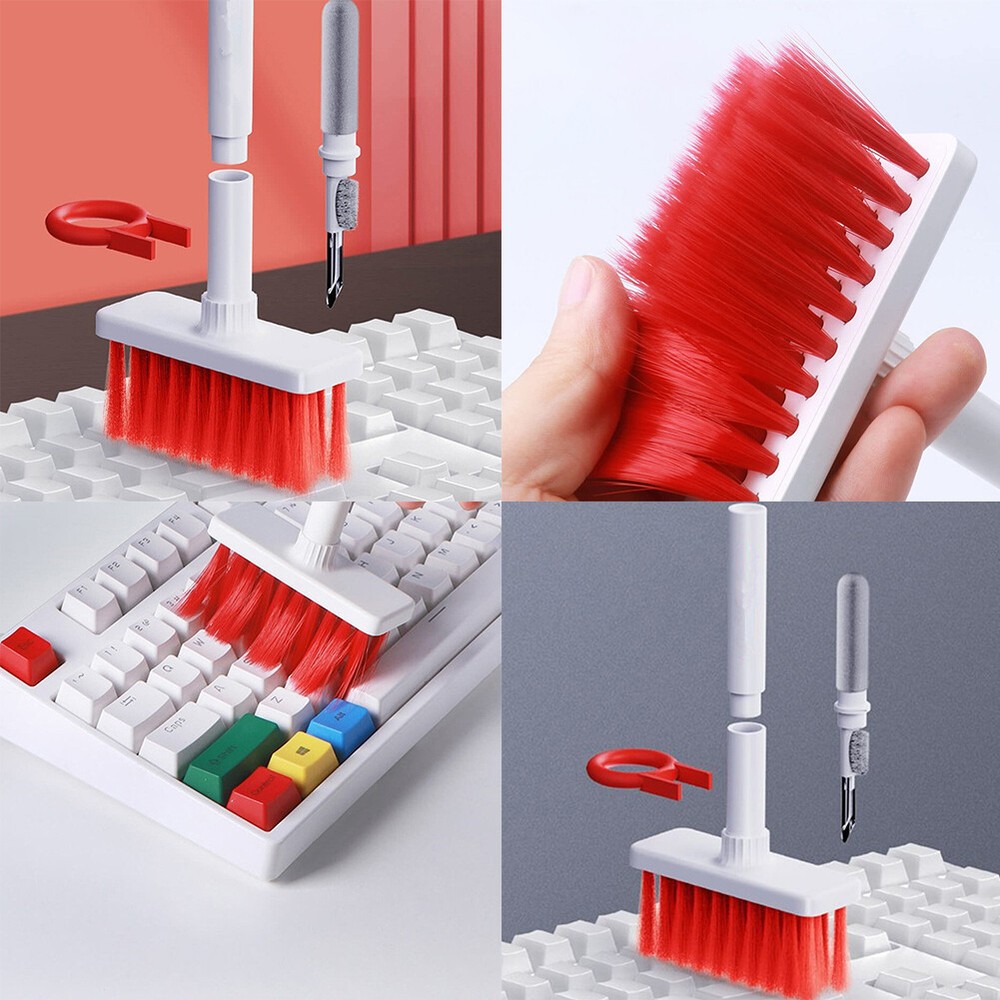US 2 Pc Soft Brush Laptop Keyboard 5 in1 Multi-Function Computer Cleaning Tool
