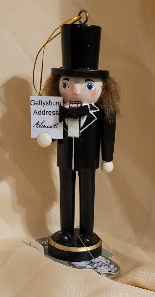 6" Abraham Lincoln Wooden Nutcracker Ornament