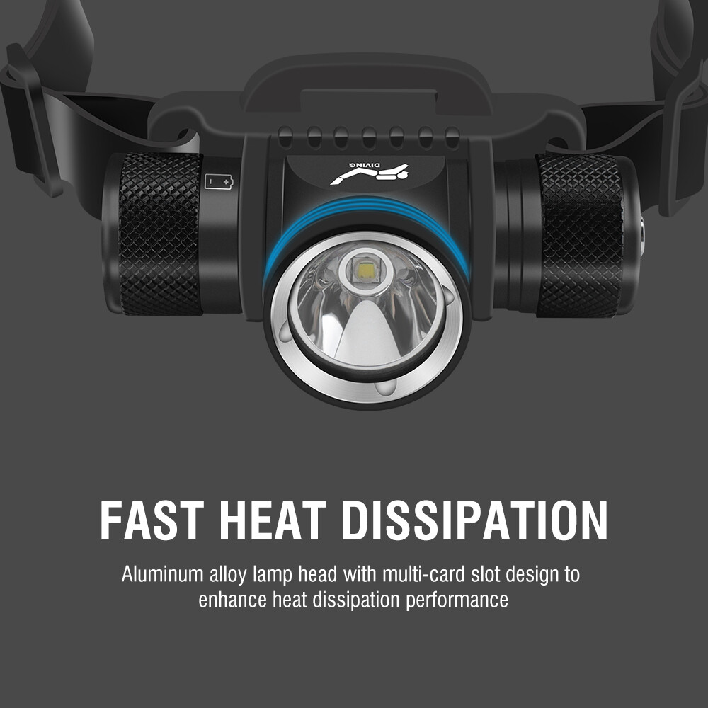 90000lm Underwater Diving 60m Headlight Rechargeable Waterproof Headlight Torch
