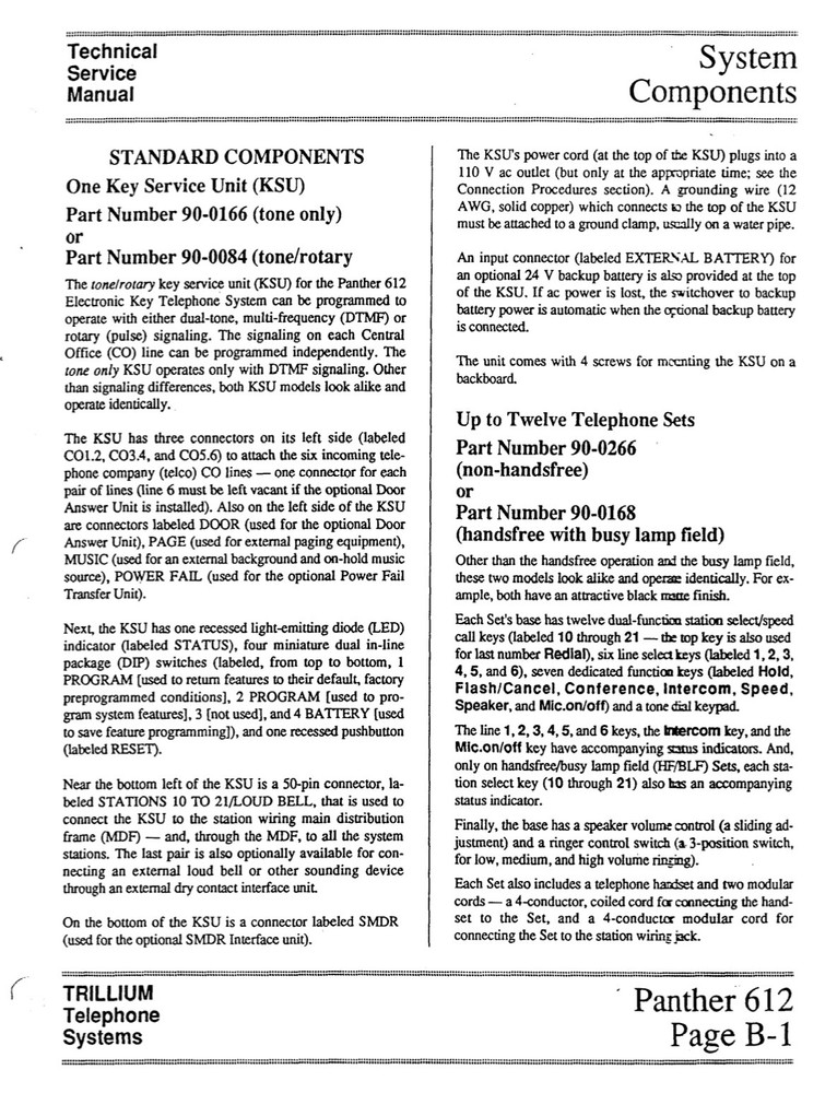 Trillium Panther 612 Electronic Key Phone System