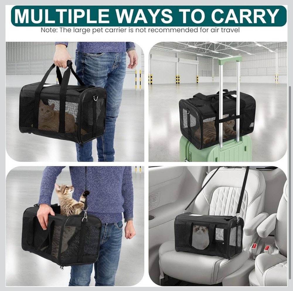 PIZVOX Small/Medium Pet Carrier - Black