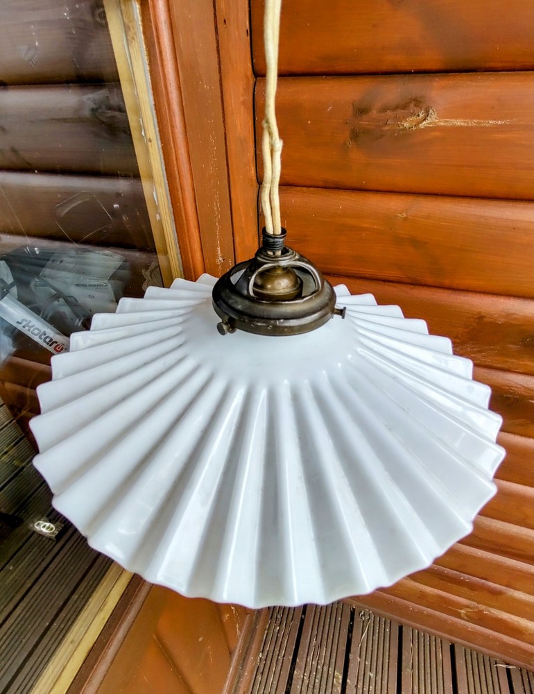 Antique Rise and Fall Pendant Light Art Deco Ceramic