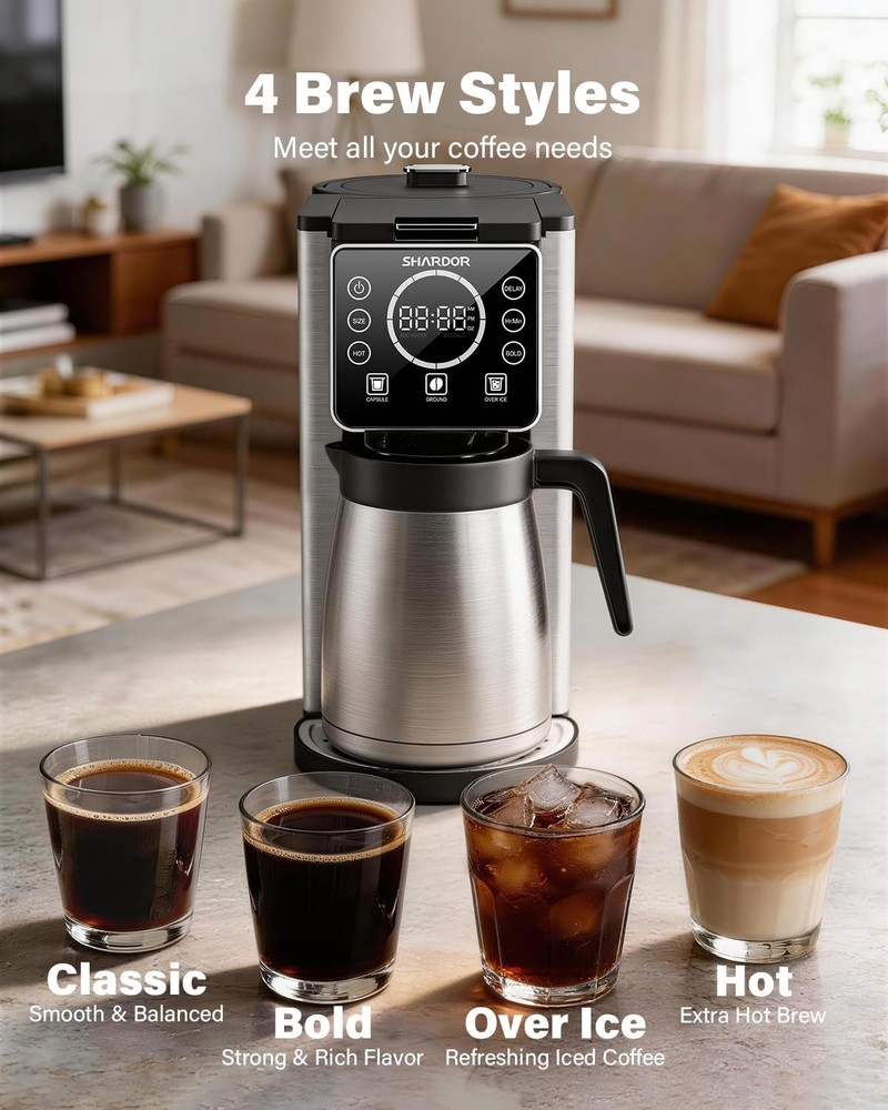 SHARDOR Programmable 5 Cup Drip Coffee Maker, Single Serve Hot & Iced Coffee Mac