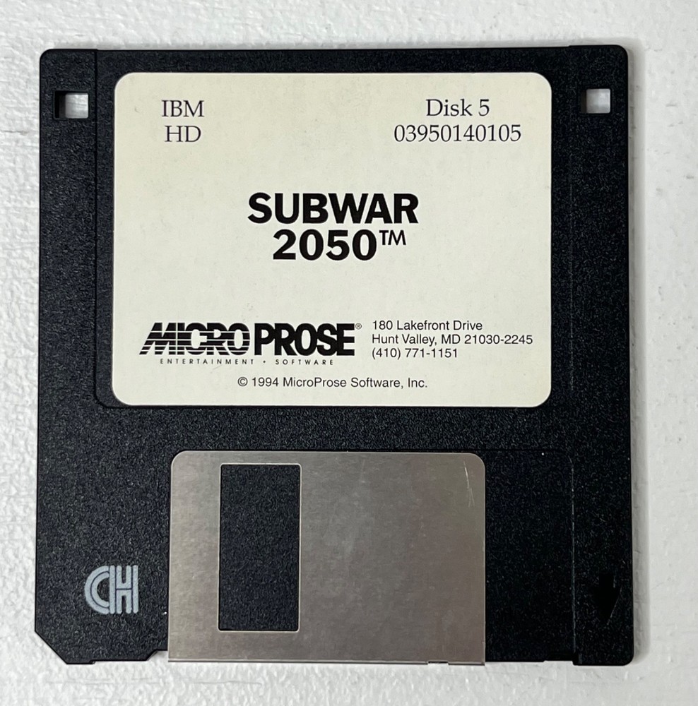 SUBWAR 2050 IBM PC Game on 3.5" Floppy Disks Untested