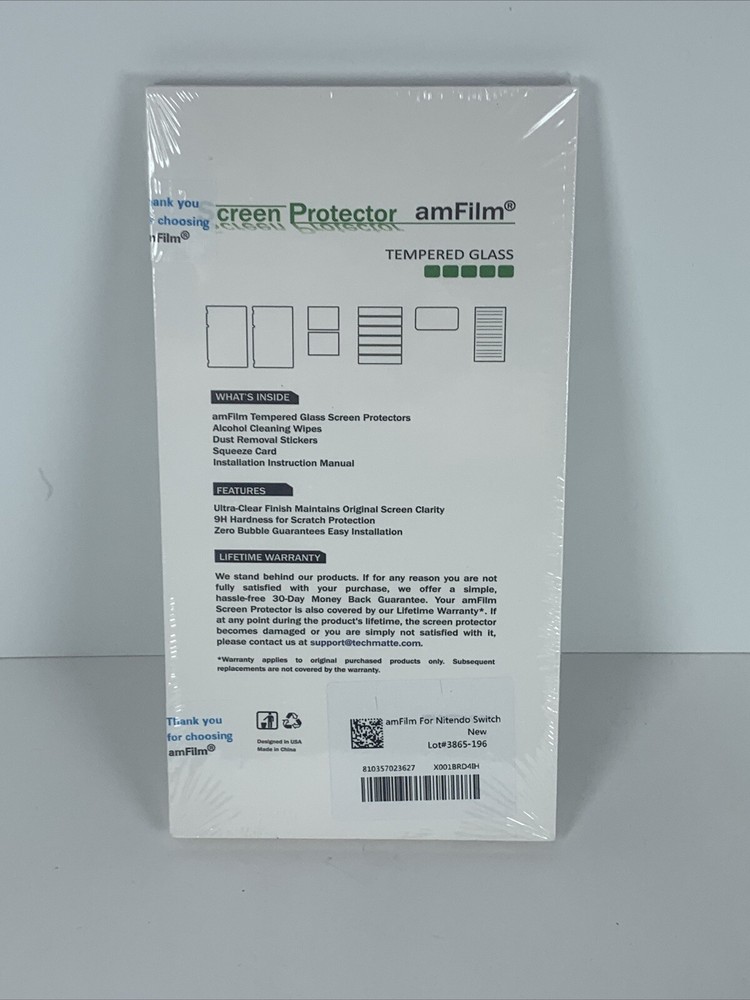 Tempered Glass Screen Protector Nintendo Switch Easy Install Applicator Sealed