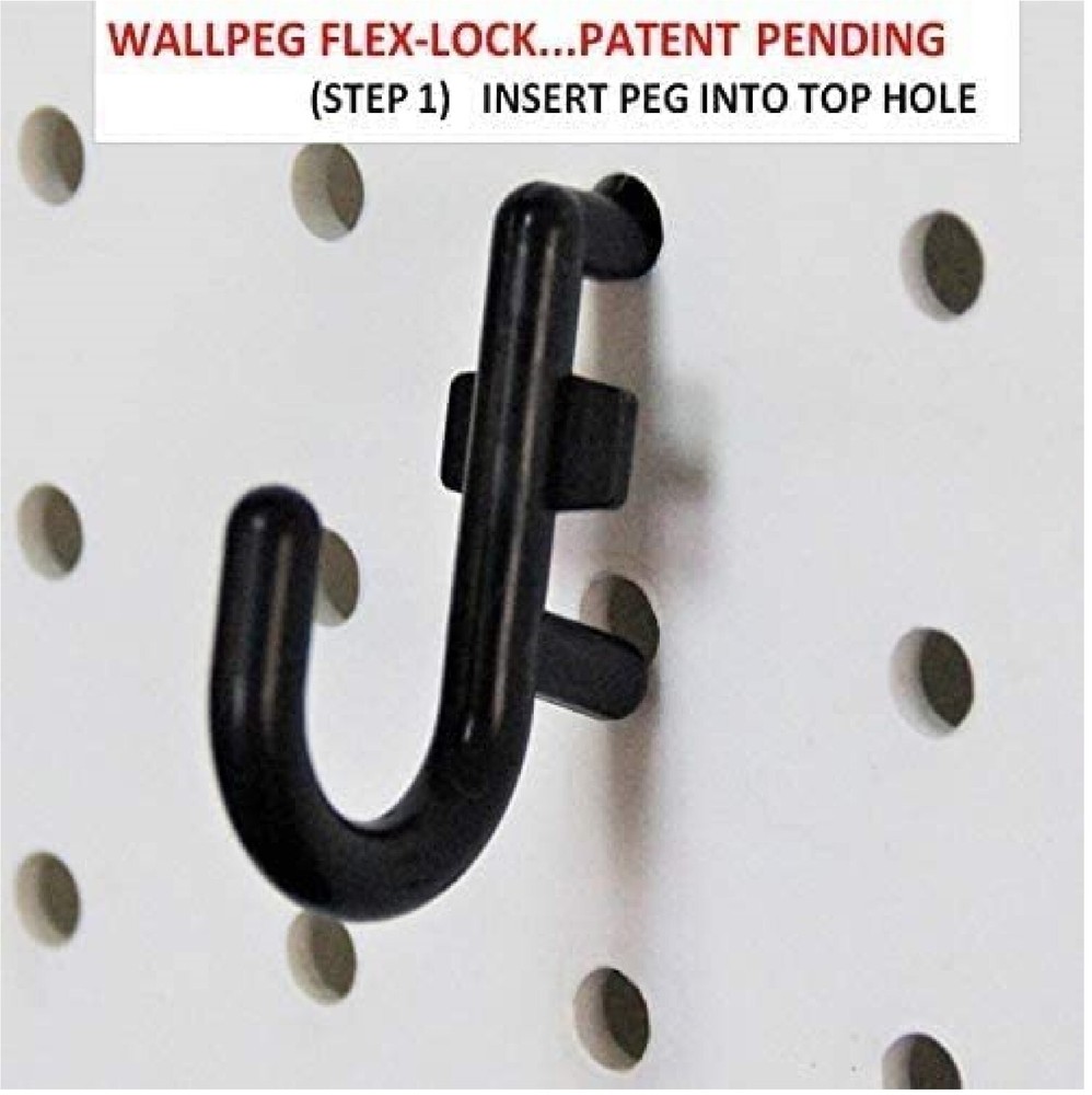 WallPeg Pegboard Wall Organizer Kit -48" Wide - 2 Pegboard Panels & 36 Peg Hooks