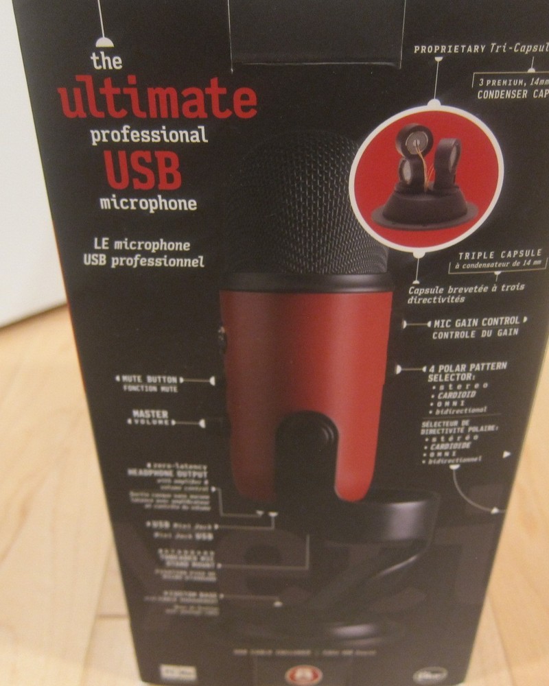 Blue Yeti Logitech Red USB Microphone Quality Recording Personal Studio