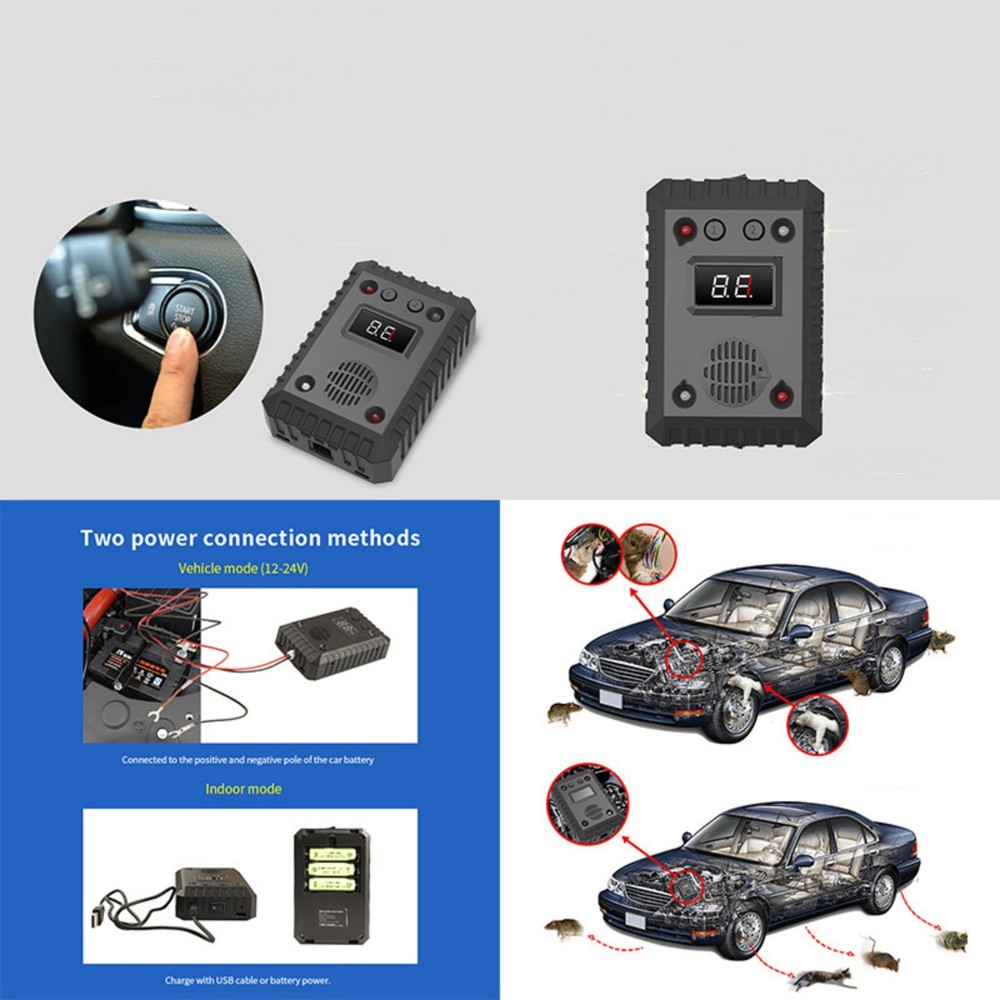 DC Ultrasonic Mouse Repeller for Car Wire Engine Rat Rodent Deterrent
