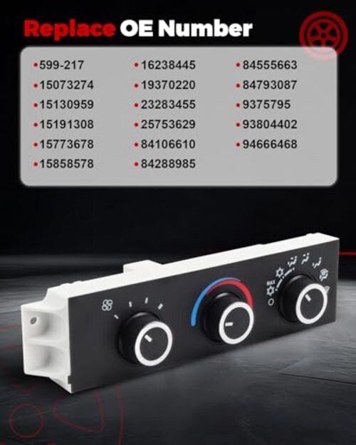 Front A/C Heater Climate Control Module Panel Compatible with 1996-2014 599-217