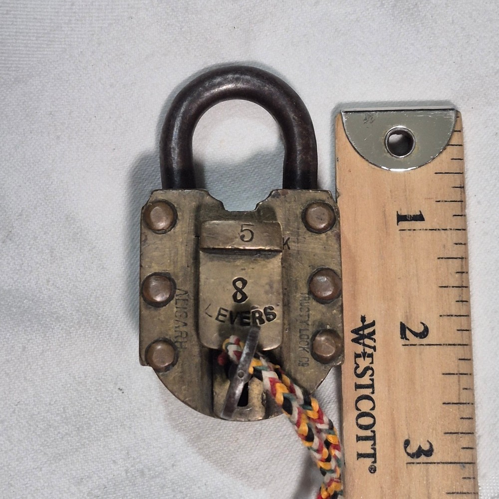 BRASS PADLOCK By TRUSTY LOCK 8 LEVERS