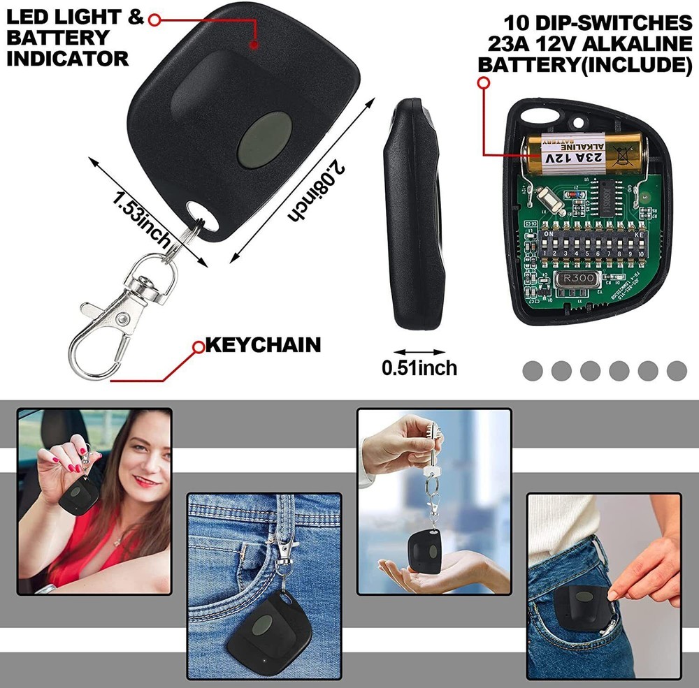 4 For Linear Multi-Code 4120 Gate Garage 1-Button Remote MCS412001 300mhz 308911