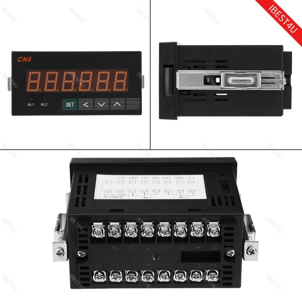 6-Digital Multifunctional LED Counter Grating Encoder Display Meter Relay 220V