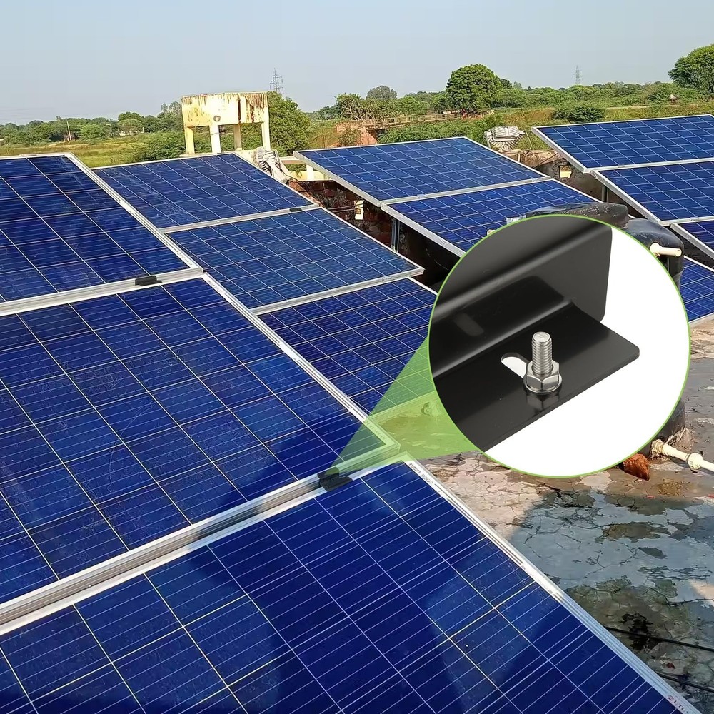 16PCS Solar Panel Mounting Brackets Black Solar Panel z Brackets Lightweight ...