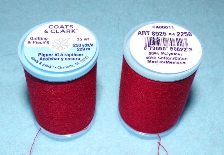 Coats and Clark Quilting & Piecing Thread, 250 yds Red (2250)