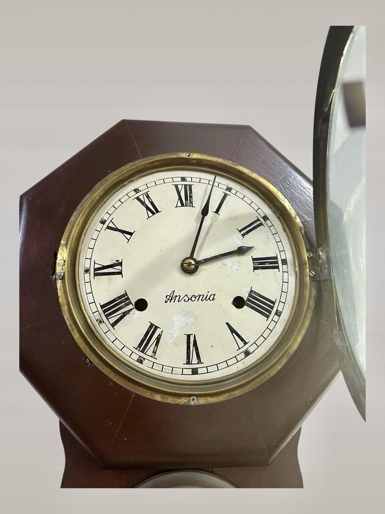 Ansonia Octagon Bell Chime Wall Clock