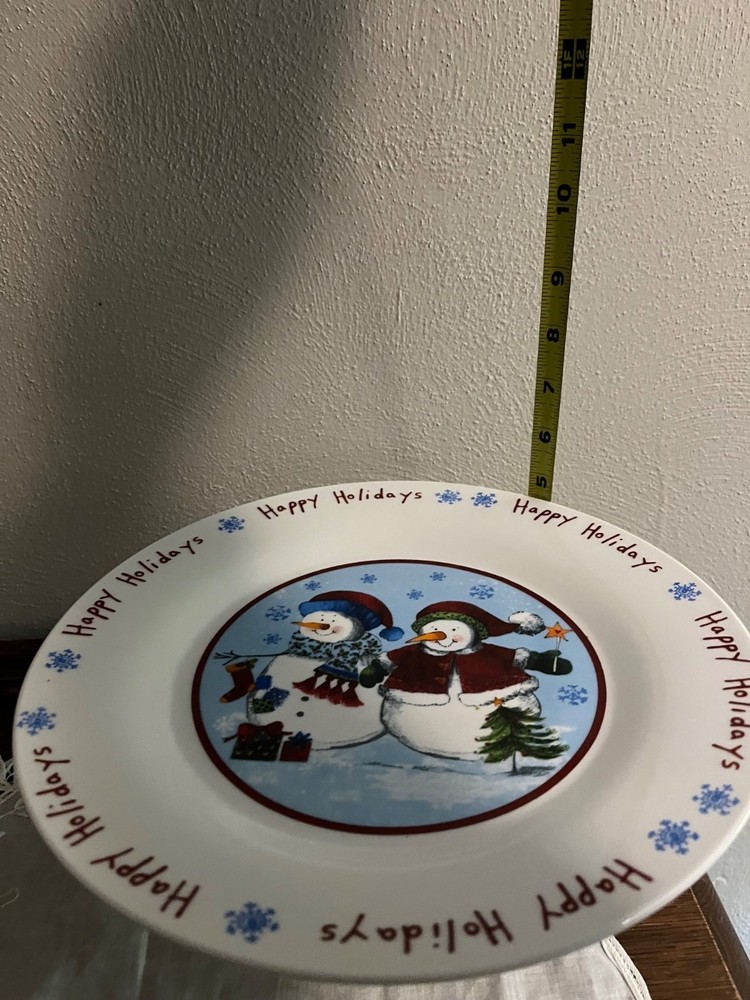 Snowman Pedestal Plate