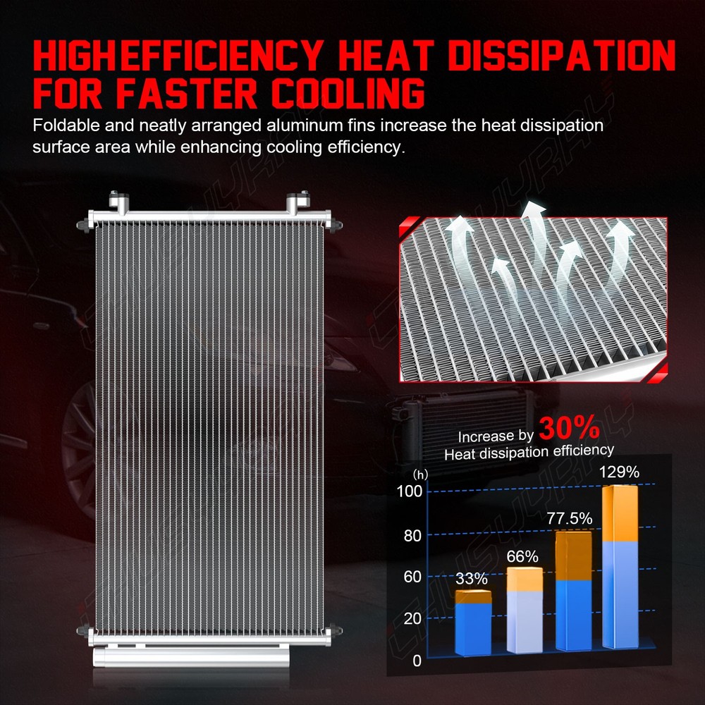 A/C Condenser For 2007-2011 Honda CR-V High Efficiency Core With Receiver Drier