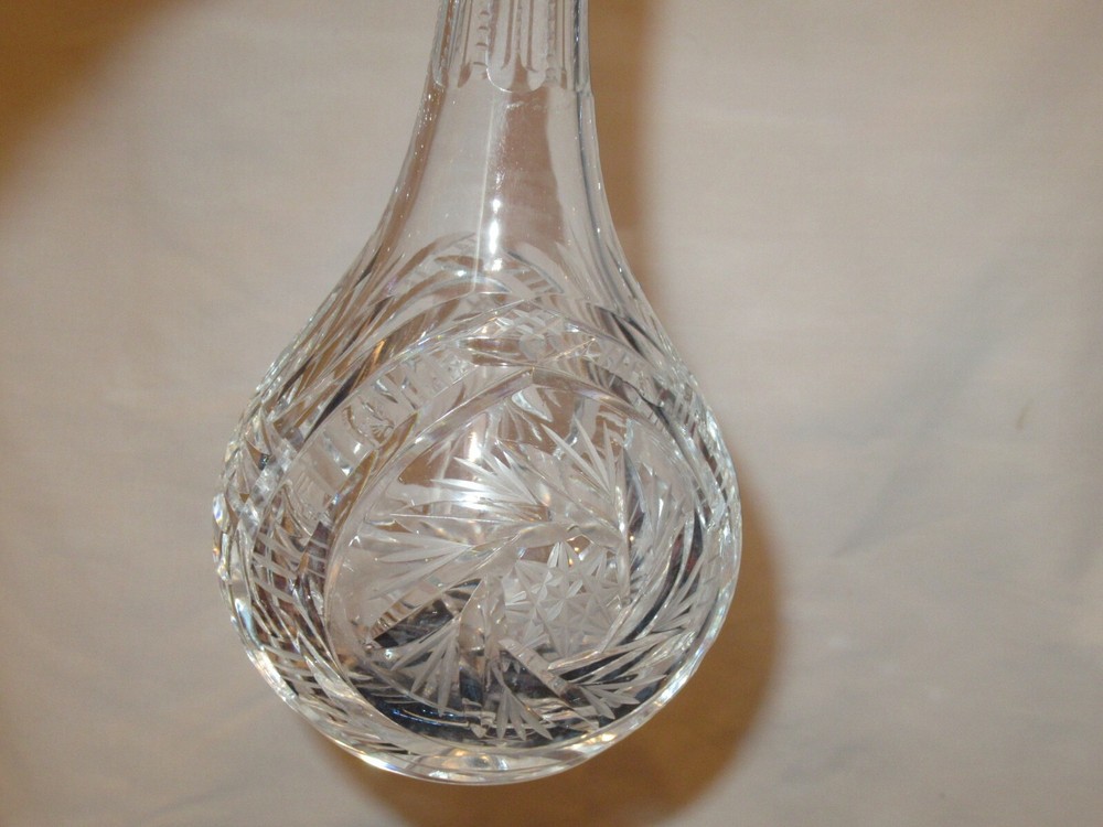 American Brilliant Cut 11” Decanter Drape Pattern by L Straus & Sons Unsigned