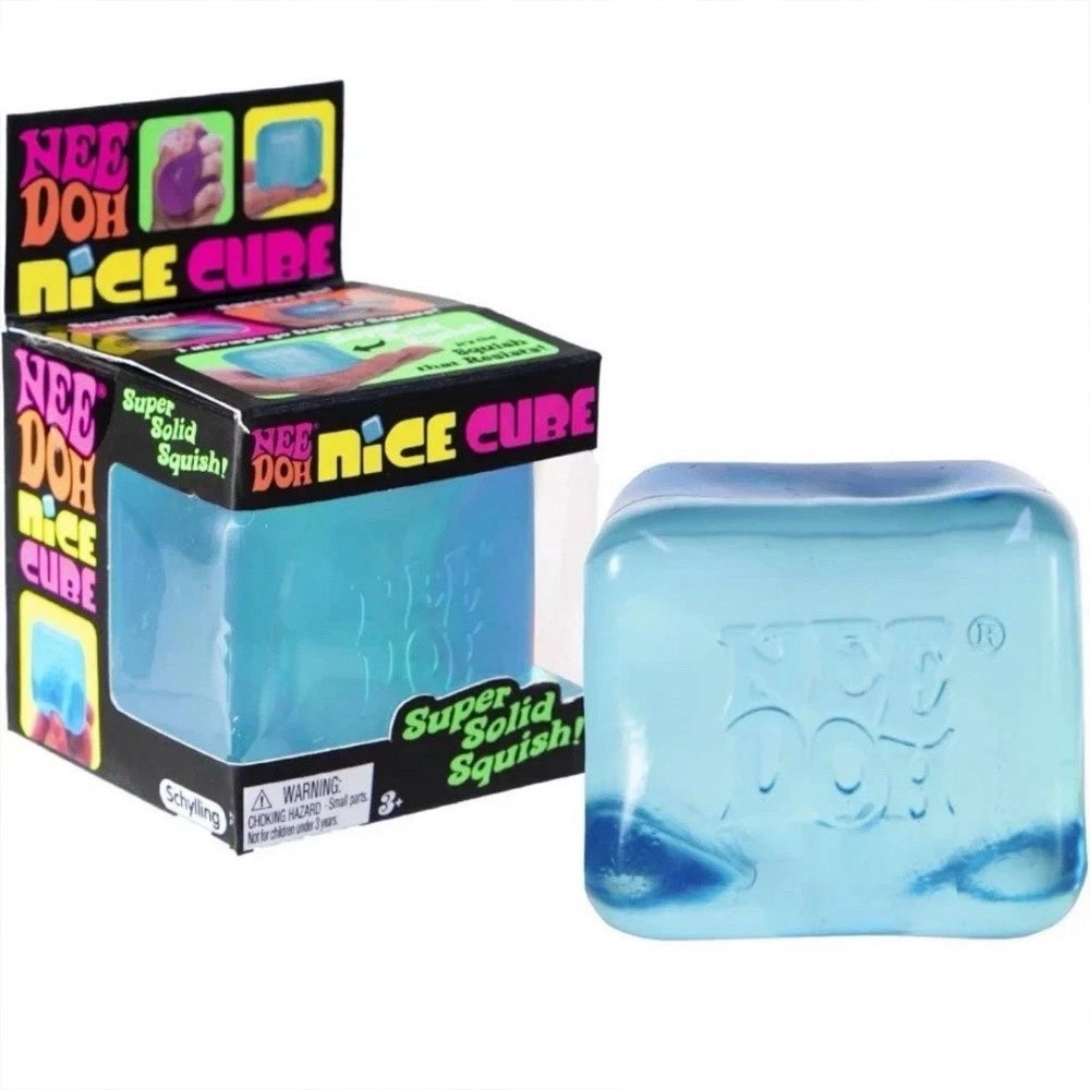 Nee Doh Nice Cube - Super Solid Squish Blue,Pink,Purple 1/2/3Pcs