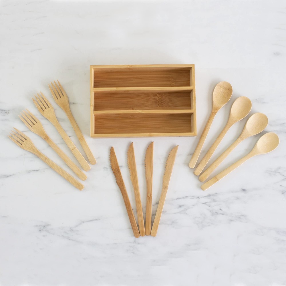 12-Piece Reusable Flatware Set with Portable Storage Case, Dishwasher Safe