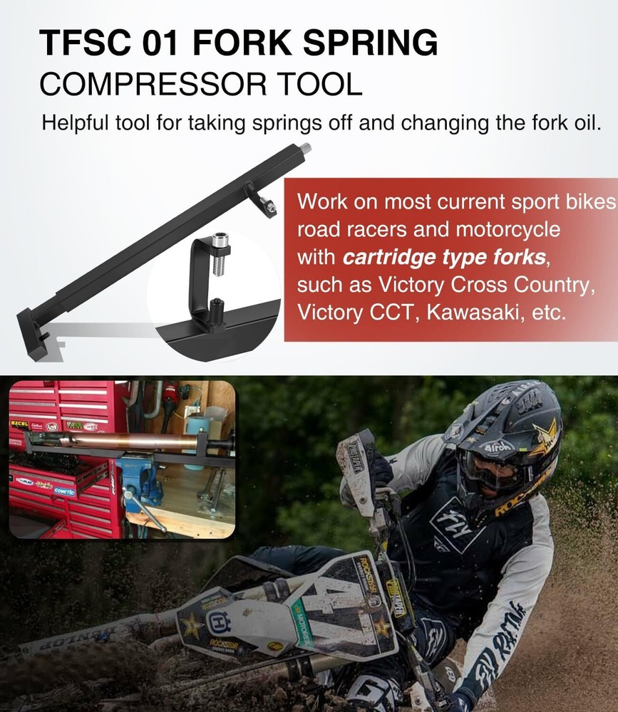 TFSC 01 Fork Spring Compressor Tool For Most Current Sport Bikes & Road Racers