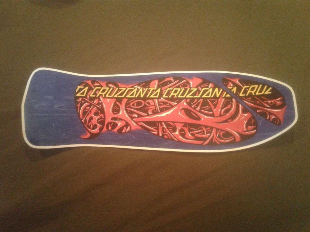 Santa Cruz replica Skateboard Deck Shaped Sticker over 7"