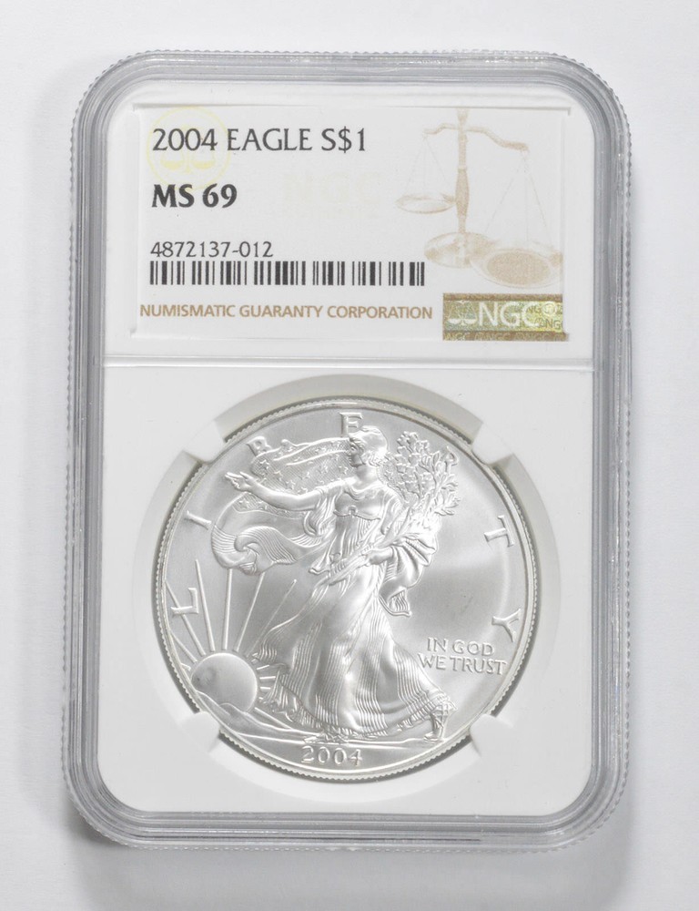 MS69 2004 American Silver Eagle NGC Brown Label