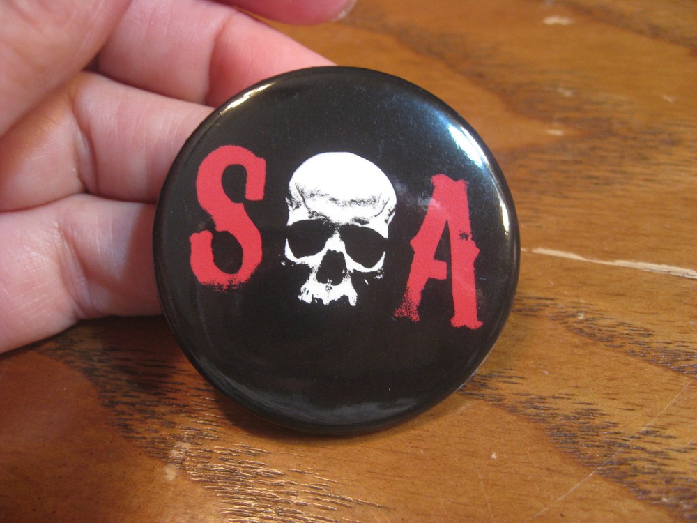 Sons of Anarchy Button Pin - S (skull) A