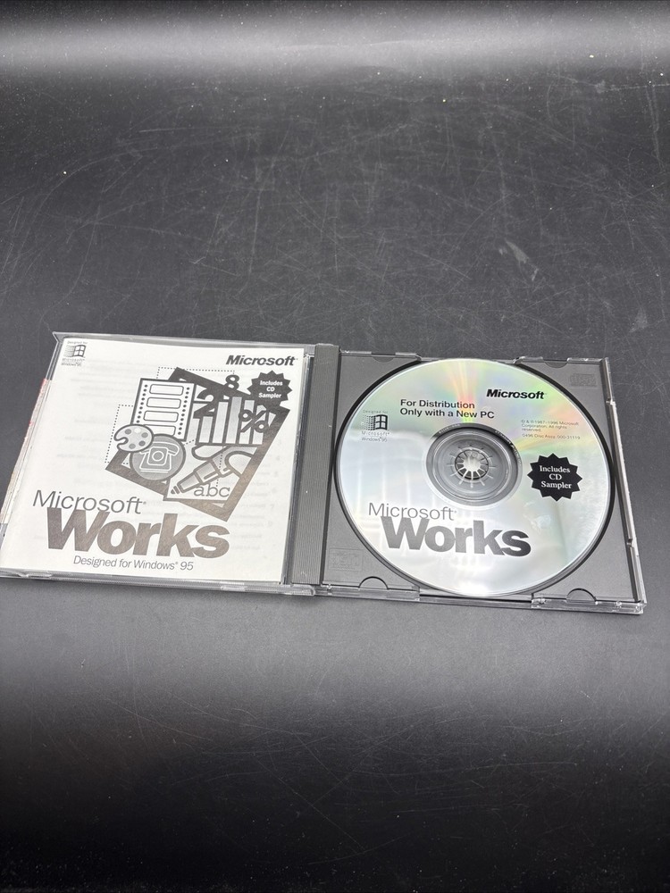 Microsoft Works install CD for Microsoft Windows 95 With Key