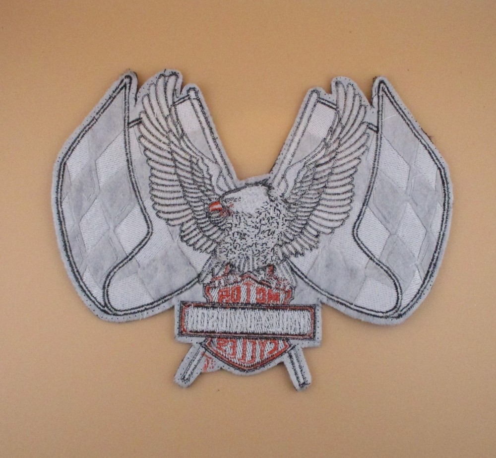 RARE HARLEY DAVIDSON LOGO PATCH With EAGLE & CHECKERED FLAGS