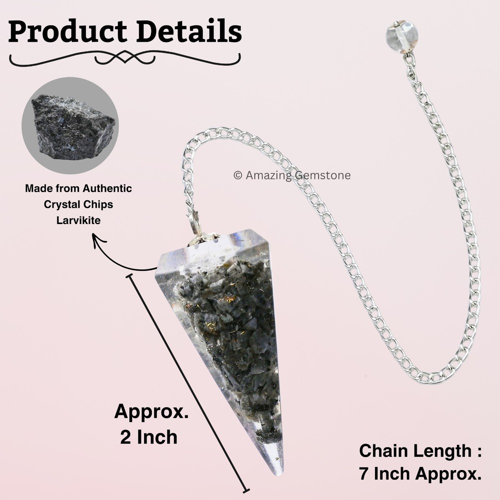 Larvikite Orgone Crystal Pendulums