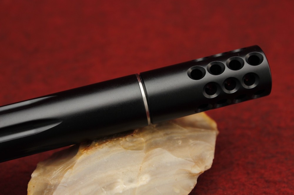 KIDD .22 Muzzle Brake .875 diameter 1/2" x 28 threading - Lightweight Black