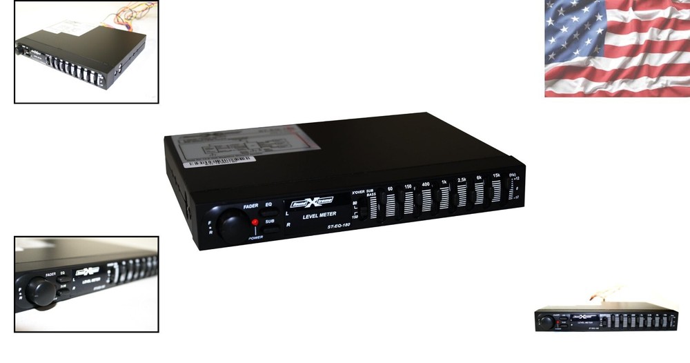 7-Band Passive Graphic Equalizer with Output Display - ST-EQ-180 Black