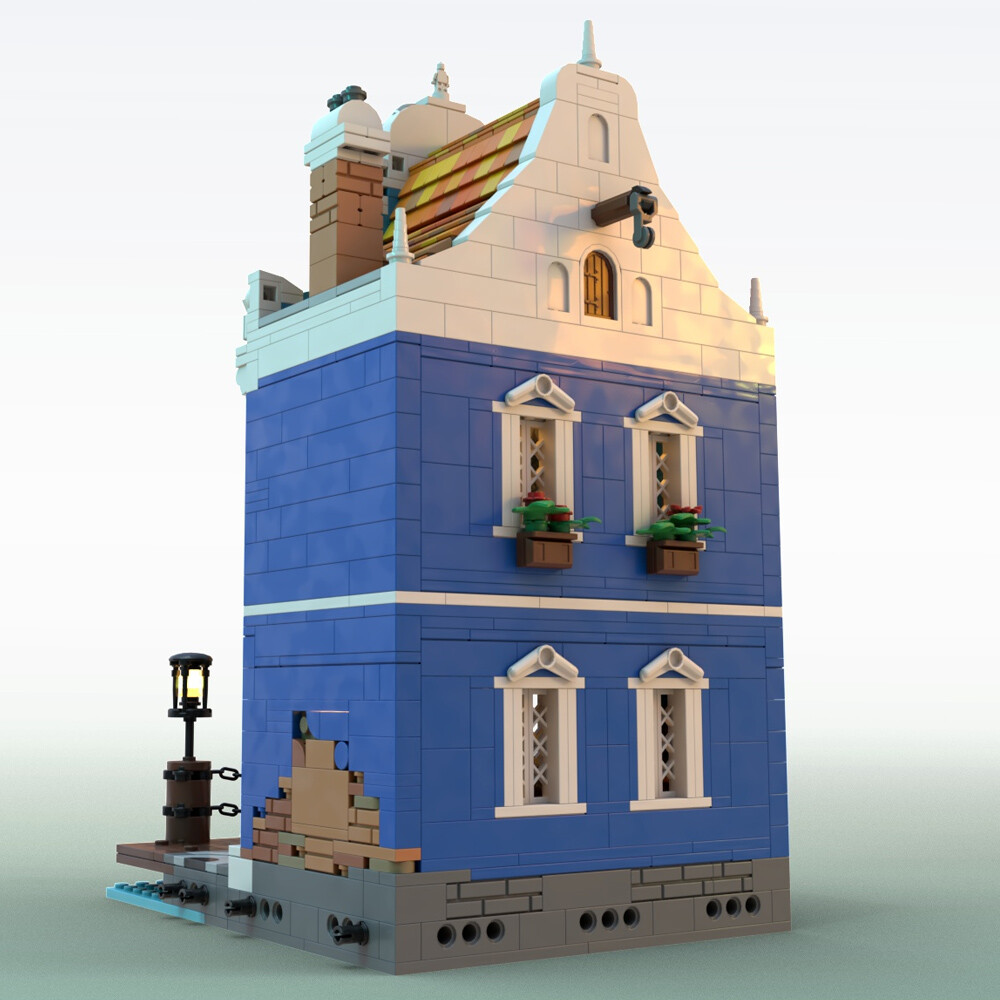 ZITIANYOUBUILD Blue House with Spacious Kitchen and Solid Hearth 1812 PCS