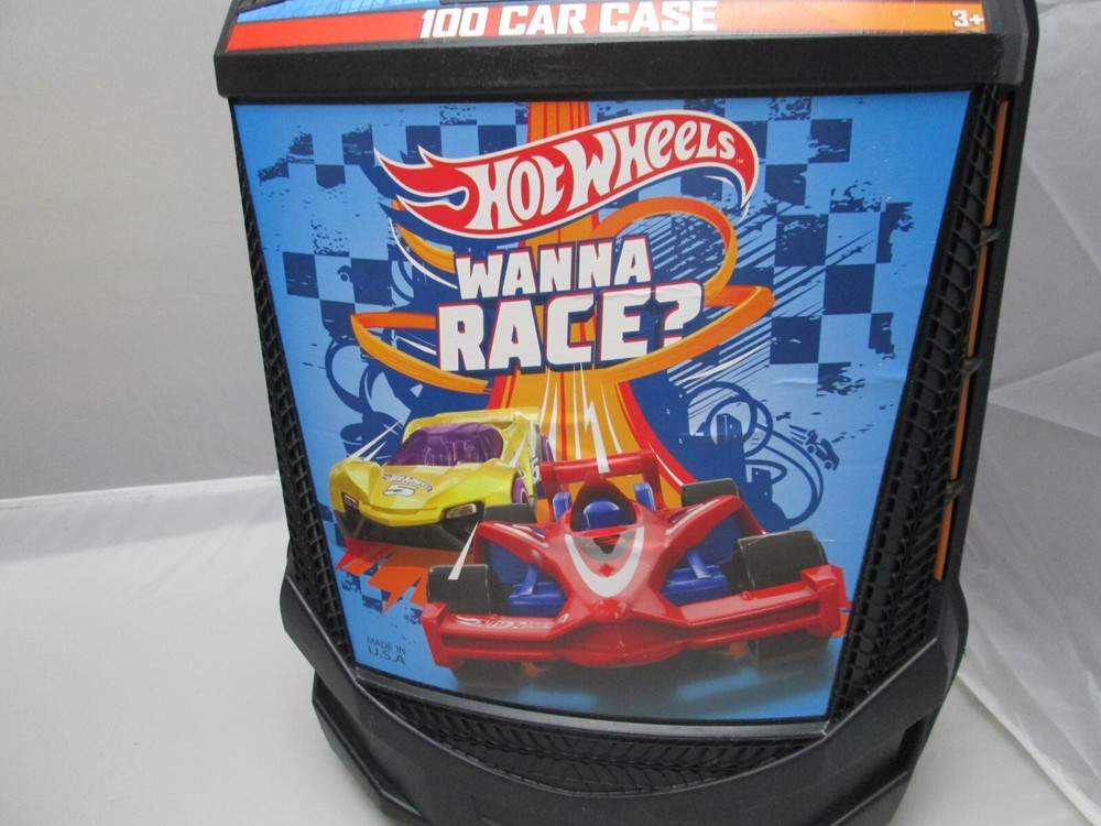 Lot x 2 Hot Wheels 100 Car Rolling Storage Case With Retractable Handle 2017-18