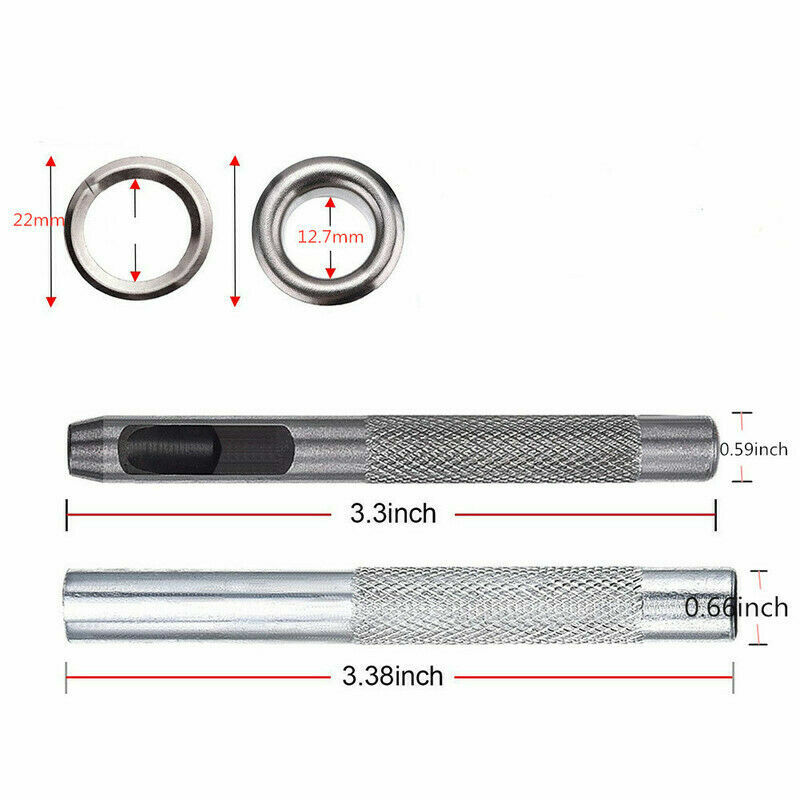 100PCS Leather Rivet Loops 12mm With Installation Tools