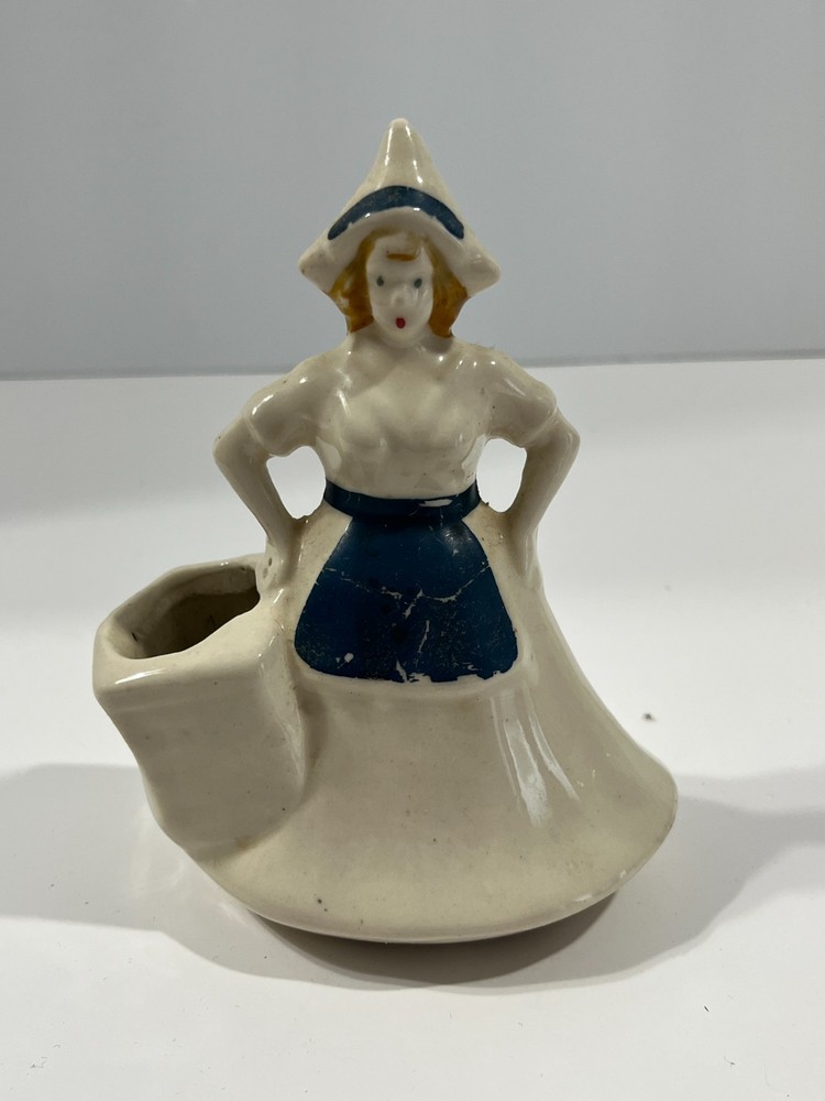 Vintage Dutch Woman Planter 6"