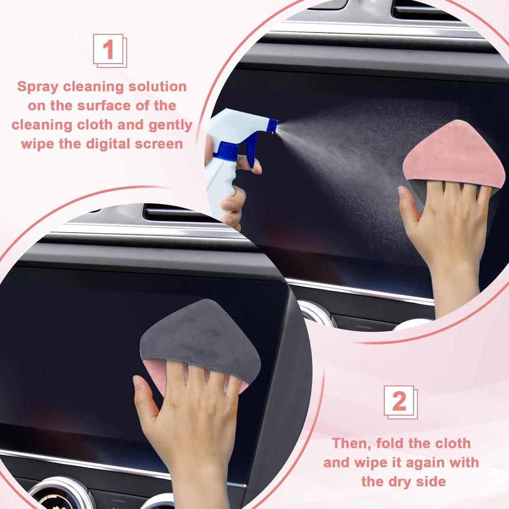 Car Screen Cleaner, 4.1''×4.1'' Microfiber Dashboard Wipes, Square Microfiber Cl
