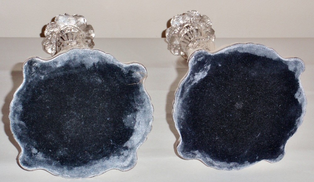 20th Century Pair of Continental Rococo Silver Candlesticks