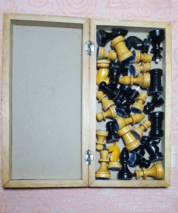 Nice Vintage Wooden Chess Set Soviet USSR