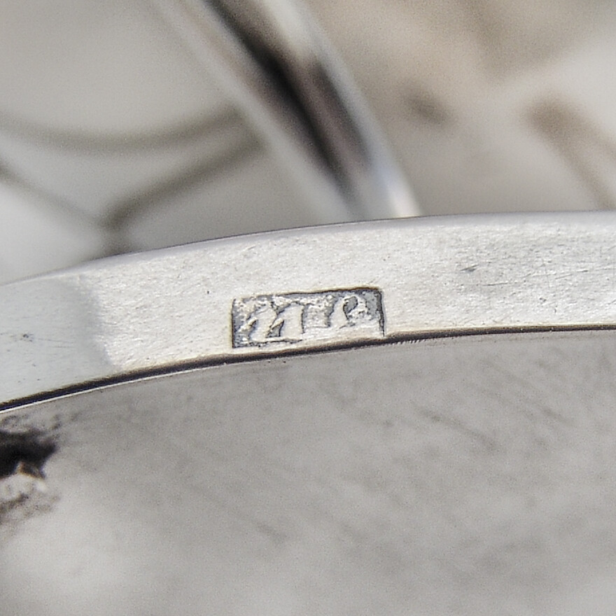 German Footed Oval Basket Swing Handle 11 Loth Silver 1820