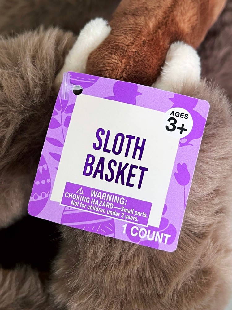 Walgreen Festive Voice Sloth Basket New with Tag